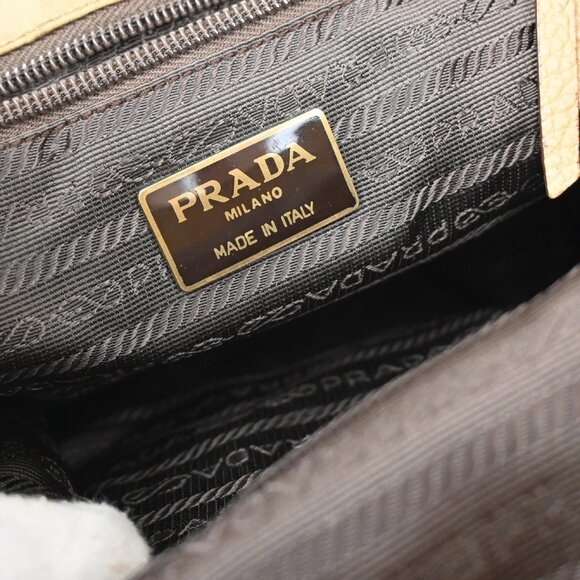 PRADA Logo Backpack Bag Drawstring Nylon Leather Beige Italy 38KA864 - Picture 11 of 15